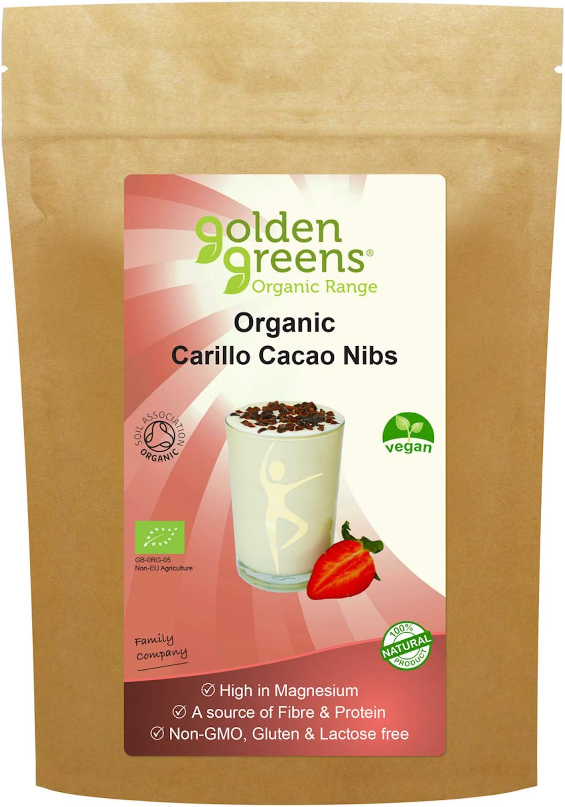 Golden Greens Organic Raw Criollo Cacao Nibs 250g