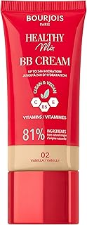 Bourjois Healthy Mix, 02 Vanilla, BB Cream, Foundation in a Cream, All-day Coverage and Hydration, Vitamins C, E & B5, Clean & Vegan Formula, 30 ml (1oz)