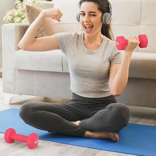 Miniatura 9 de MADOG - Juego de mancuernas hexagonales con revestimiento de neopreno antideslizante para equipo de gimnasio en casa, entrenamiento de fuerza