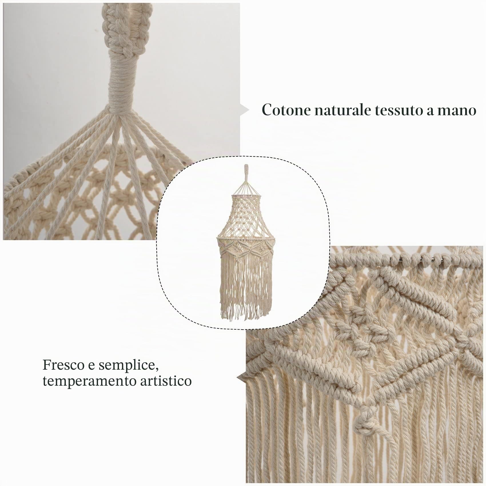Jevina Paralume macramè a pendolo moderno per camera da letto, soggiorno, camera da letto, dormitorio bohémien