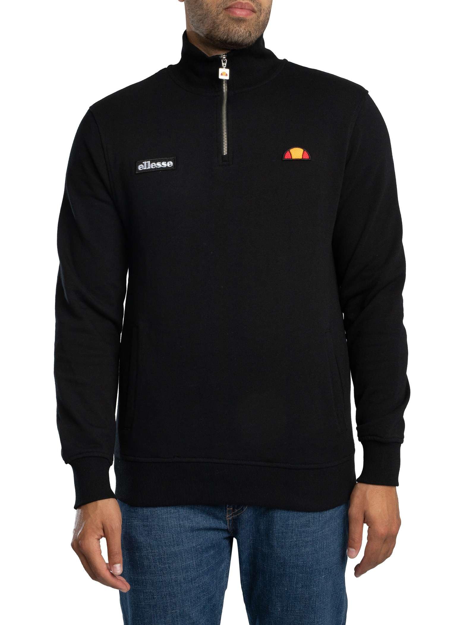 Ellesse Men's Black Pelegrini 1/4 Zip Sweatshirt, Xl