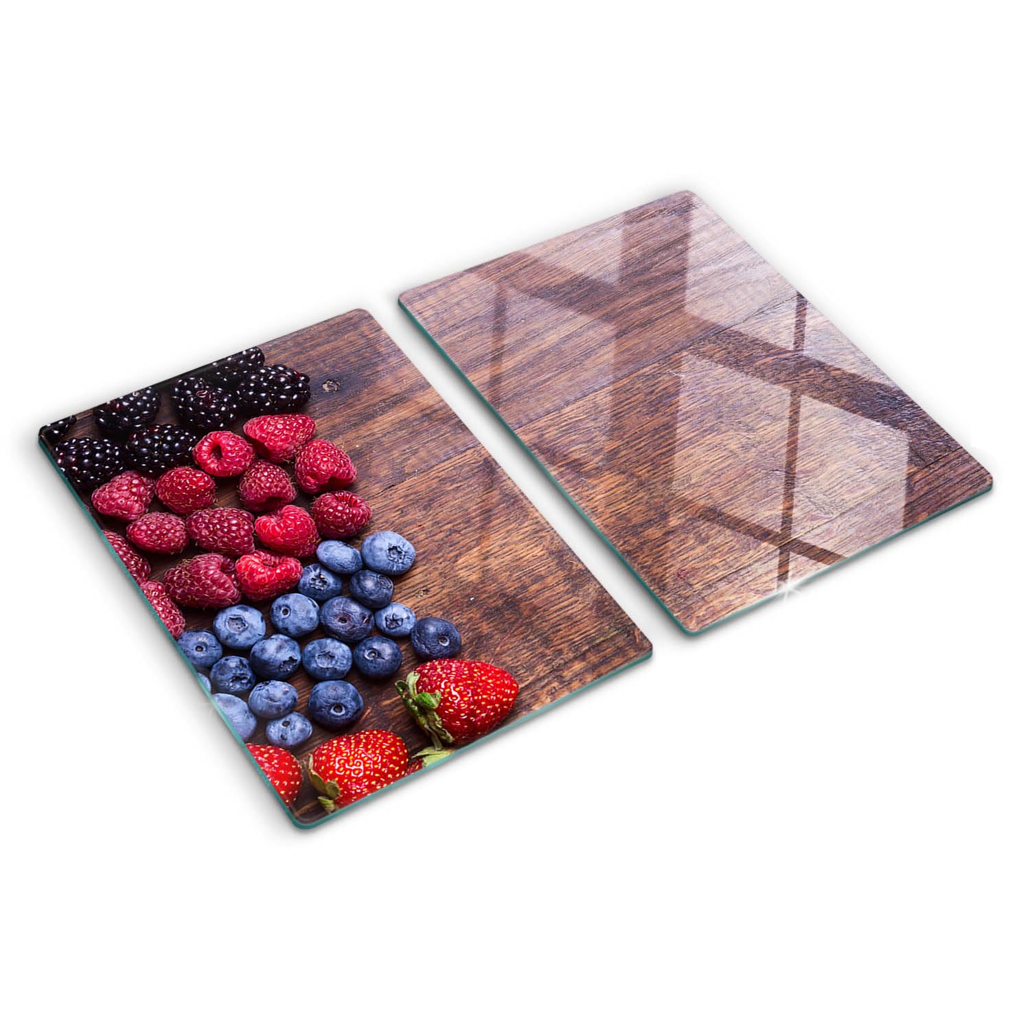 Planche à découper en verre trempé 2x40x52cm motif fruits de la forêt