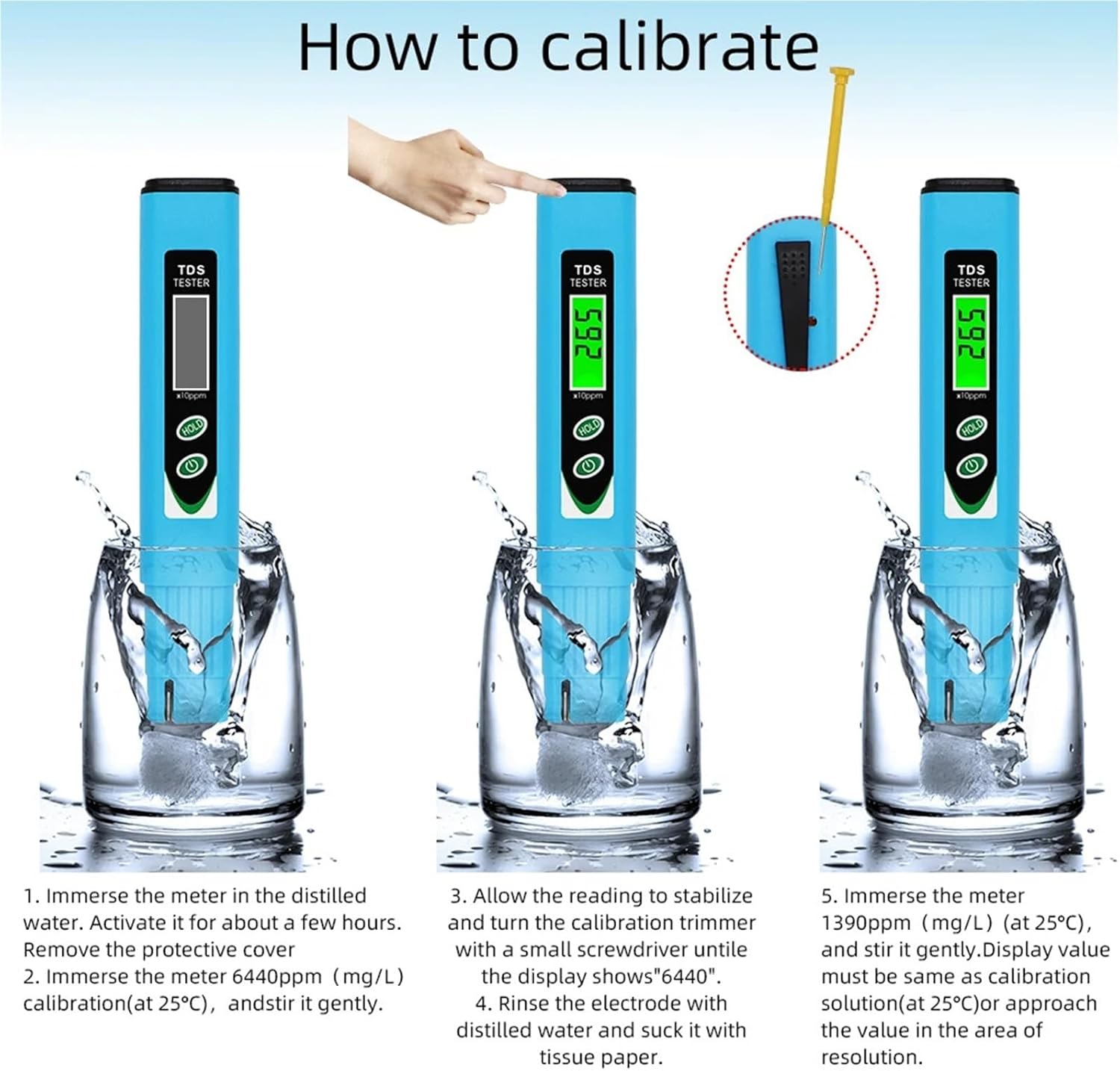 Digital Water Tester TDS Temp Hold Meter PPM 0 9990 Pocket Quality Analyzer Pen for Drinking Pool Swimming Aquarium