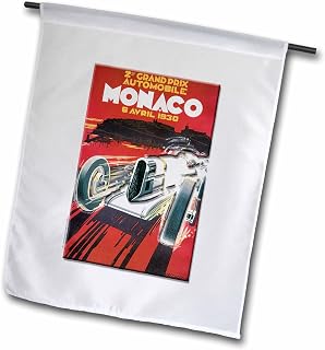 12 x 18 inch Garden Flag - Monaco Grand Prix Advertising Poster BLN Vintage Automobiles and Racing