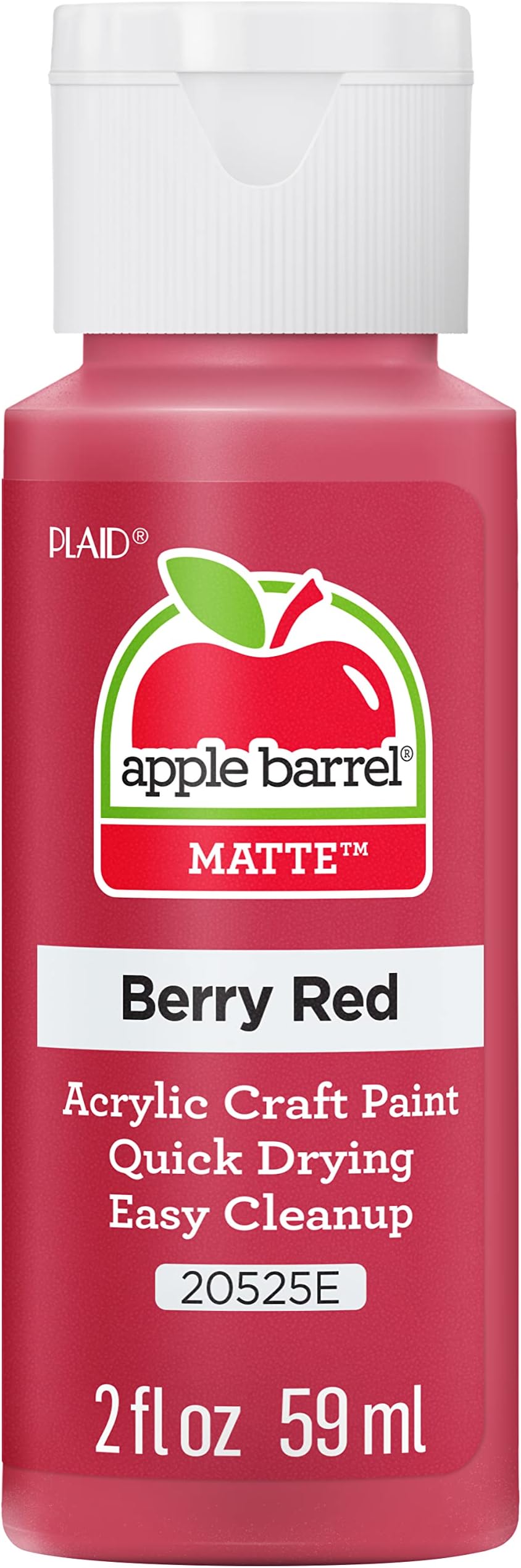 Apple Barrel Acrylic Paint in Assorted Colors 2 Ounce, 2 Fl Oz (Pack of 1), Berry Red