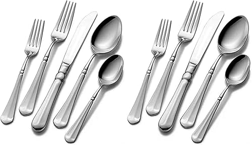 Miniatura 10 de Mikasa French Countryside - Juego de cubiertos para 12, 65 piezas de cubiertos de acero inoxidable 18/10 con elegante diseño de desplazamiento