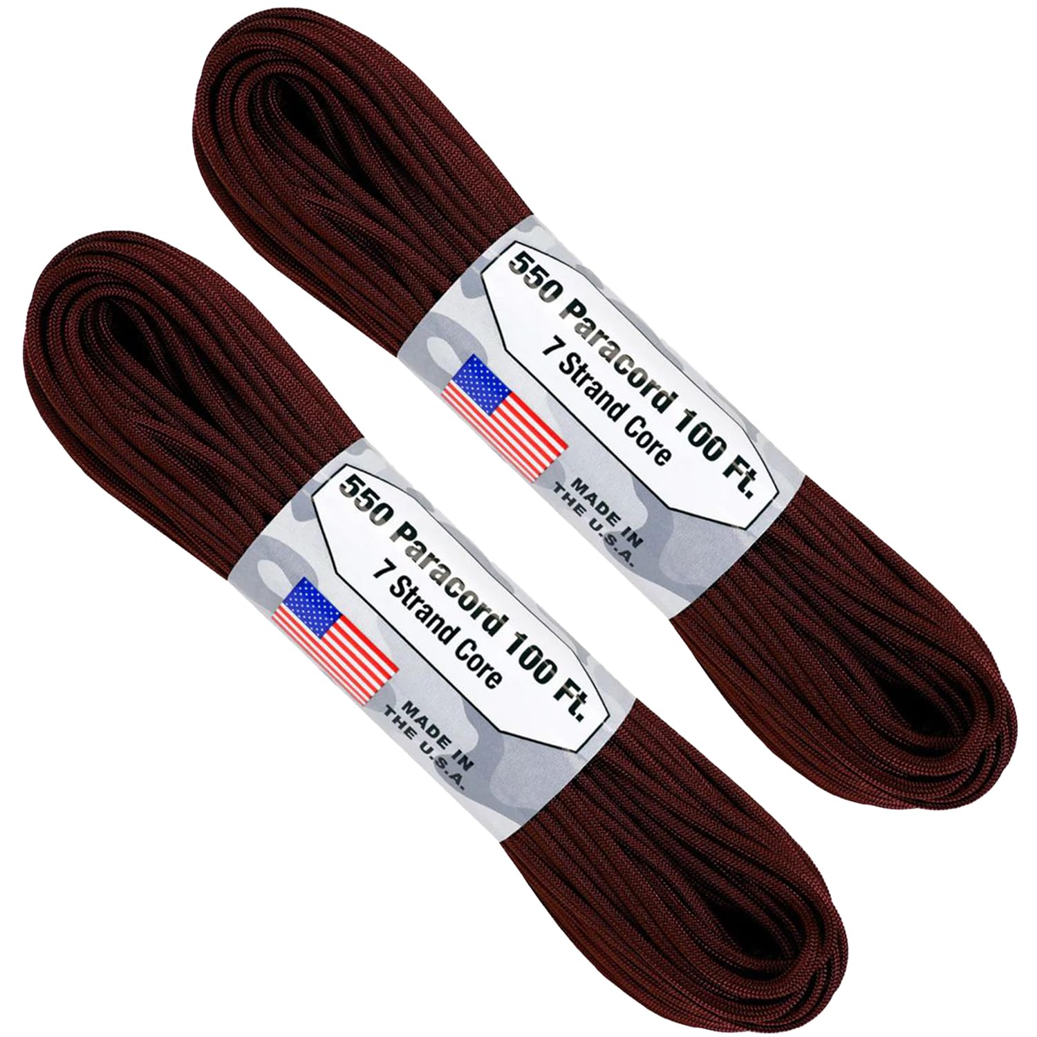 Atwood Rope - Maroon 550 Paracord, 7 Strand Core 1/8 inch x 100 Foot - 2 Pack