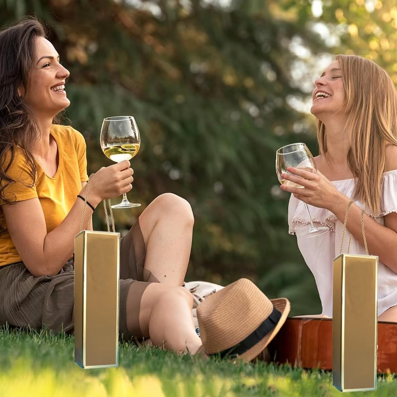 12 Sacchetti Regalo Di Natale Per Bottiglie Di Vino In Carta Kraft