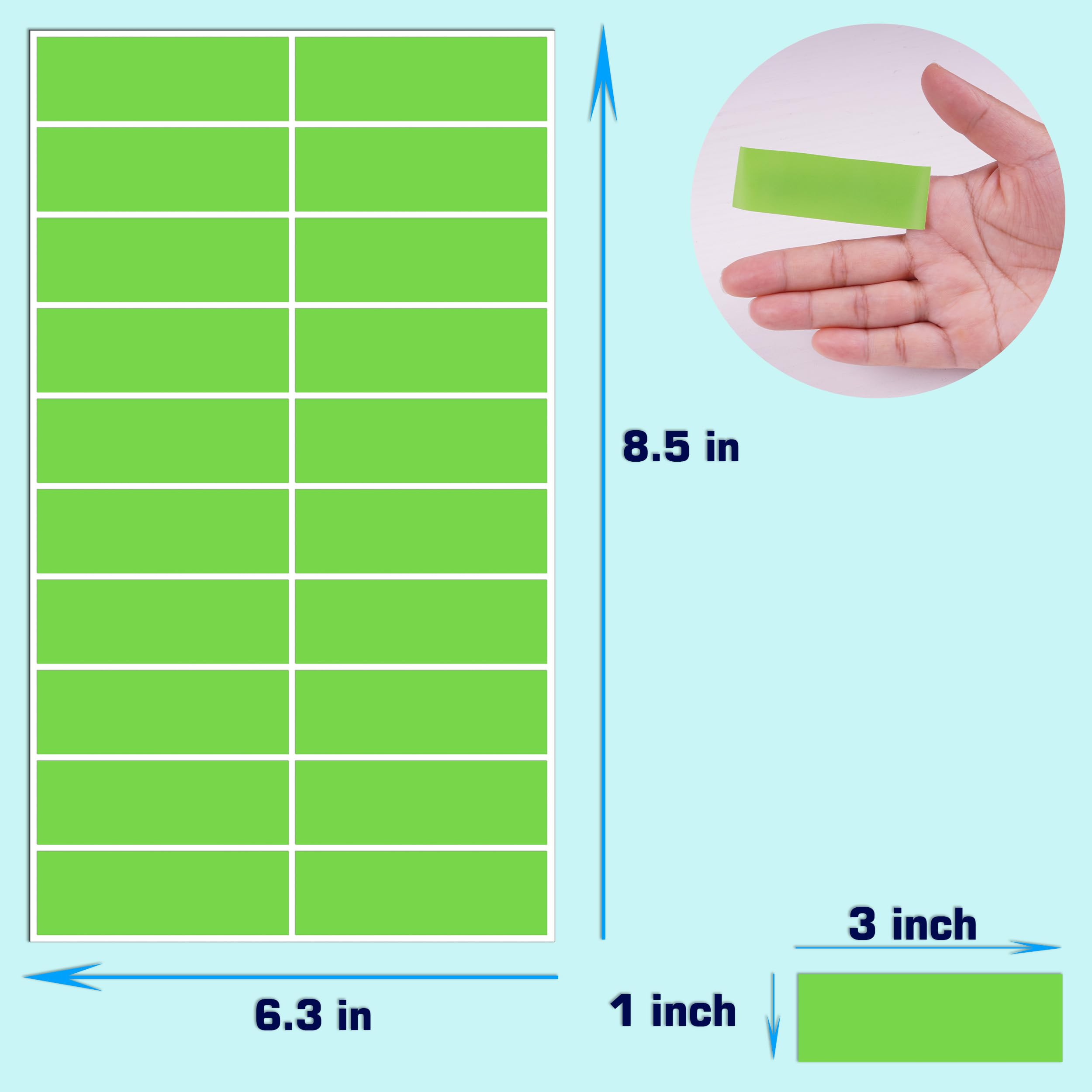400 etichette adesive colorate in 10 colori, 7,6 x 2,5 cm, scrivono a colori, etichette per codifica, cartelle di file, etichette autoadesive per cartelle di file, traslochi, garage