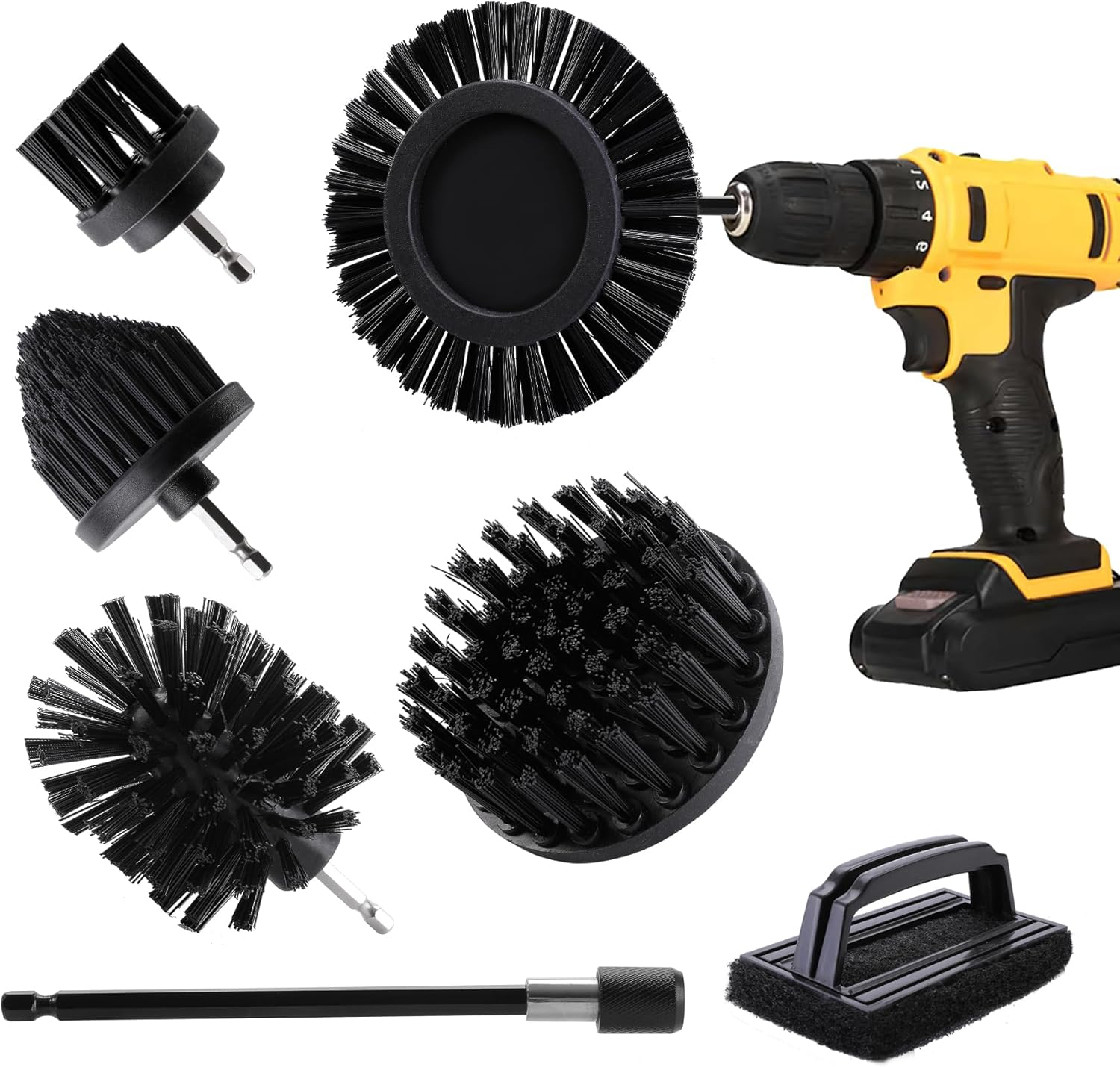 Vizava 7 Piece BBQ Grill Cleaning Brush Ultra Stiff Drill