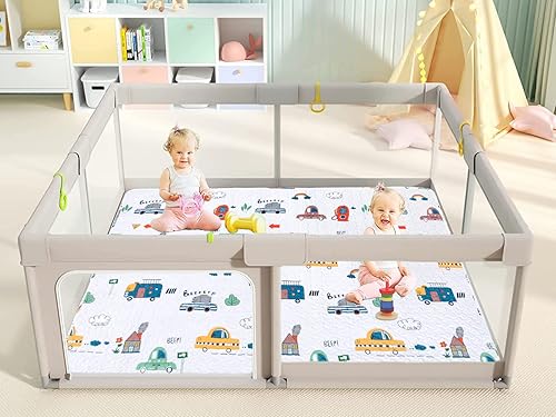 Miniatura 6 de 50 x 50 Play Mat for LIAMST and TODALE Baby Playpen, Non-Slip Washable Baby Playpen Mat, Baby Crawling Mats for Floor, Portable Travel Large Play