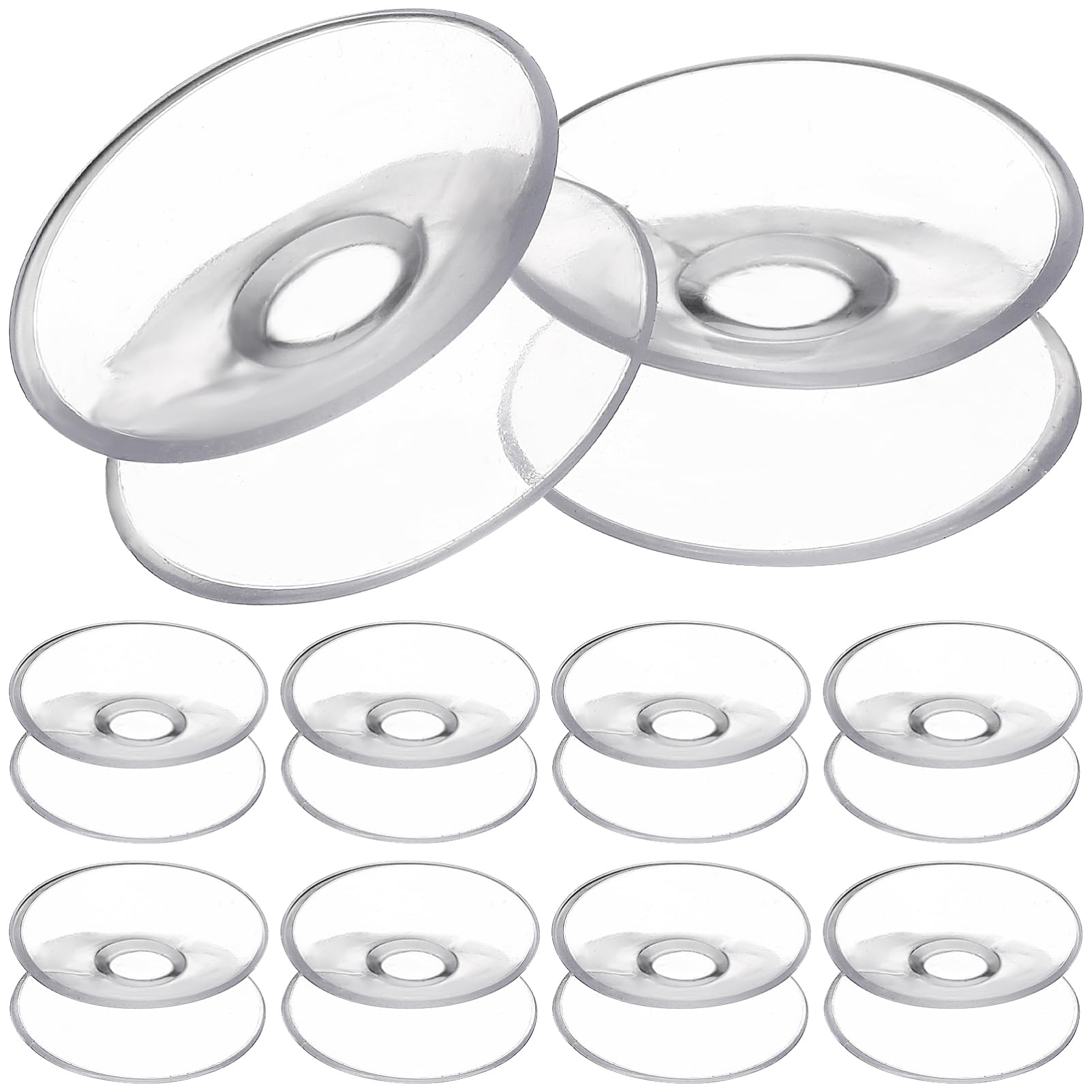 Ventouses double face transparentes pour fixer vos assiettes et accessoires de douche