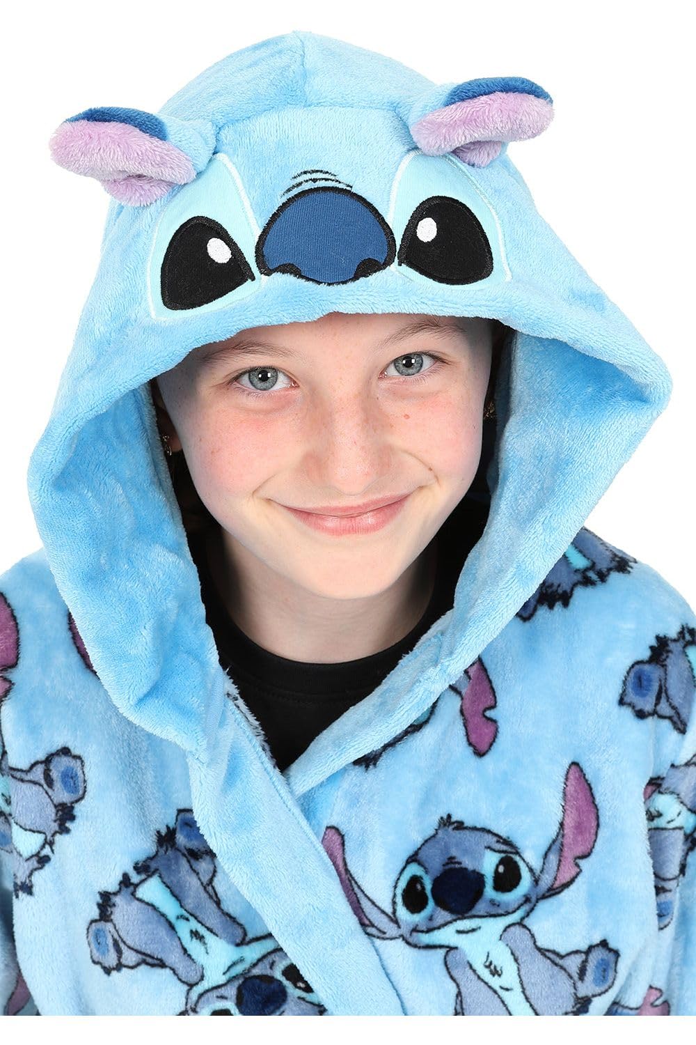 Lilo and Stitch Peignoir à capuche en polaire pour fille Bleu