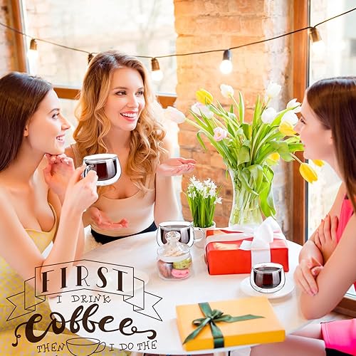 Miniatura 6 de Juego de 8 tazas de café de vidrio de doble pared con aislamiento de doble pared, tazas de café de vidrio con asa, tazas de café de capuchino, tazas