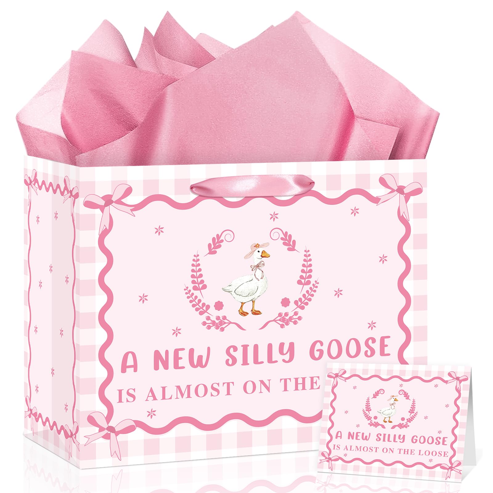 Photo 1 of Frakron Pink Goose Baby Shower Gift Bag Set