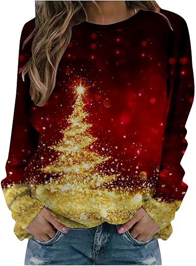 Womens sparkly christmas tops Clearance