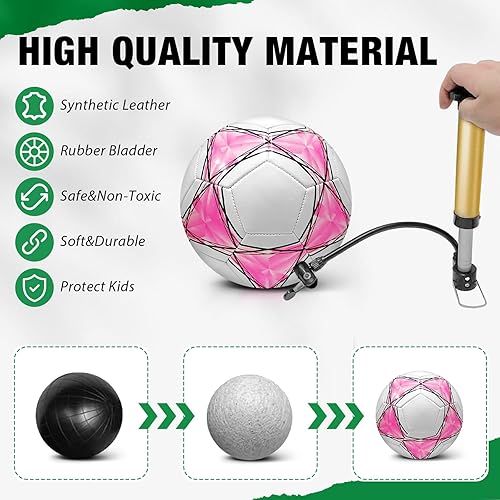 Miniatura 3 de Paquete de 2 pelotas de fútbol desinfladas de Navidad con bomba para niños, tamaño 3, tamaño 4, tamaño 5, ofertas a granel, pelotas de fútbol con