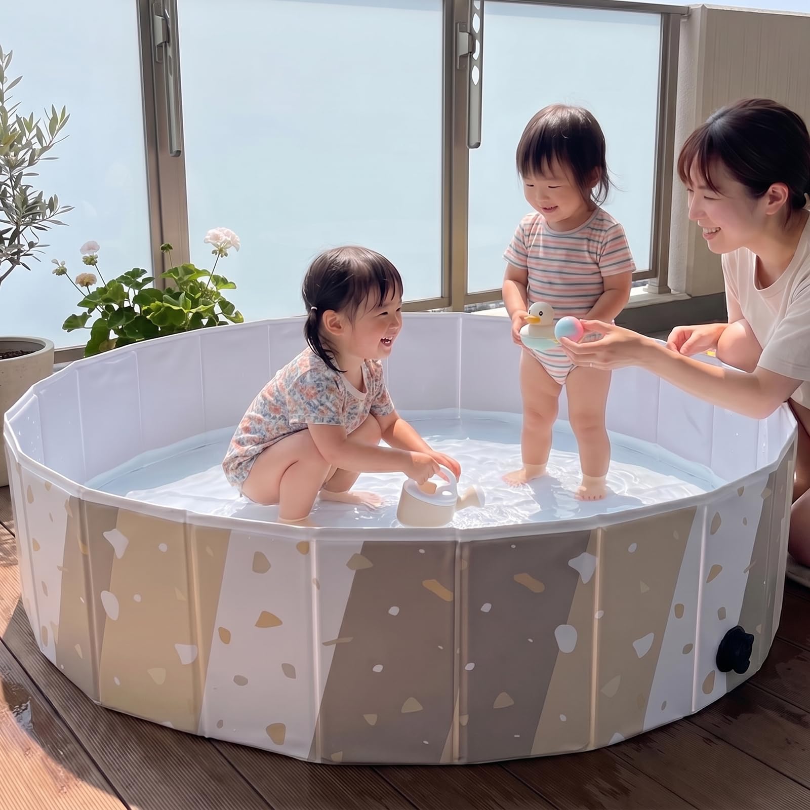 ”片付けカンタン”折りたたみプール 空気入れ不要 子供用プール ビニール 家庭用 折りたたみ