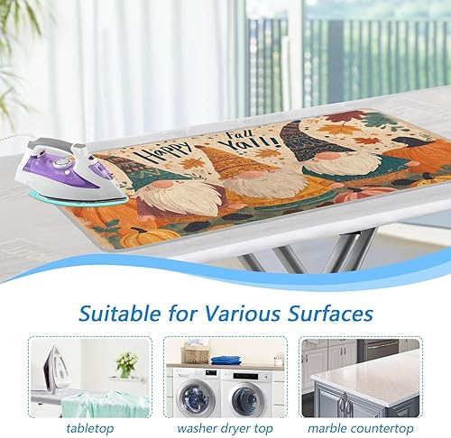 Miniatura 10 de Tatenale Alfombrilla de planchado para mesa portátil, manta para lavadora, secadora, encimera, viajes, damasco
