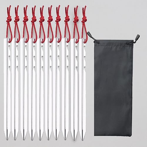 Miniatura 2 de Estacas para tienda de campaña, estacas de aluminio ligeras, duraderas, resistentes, estacas de metal para suelo para el desierto, mochileros,