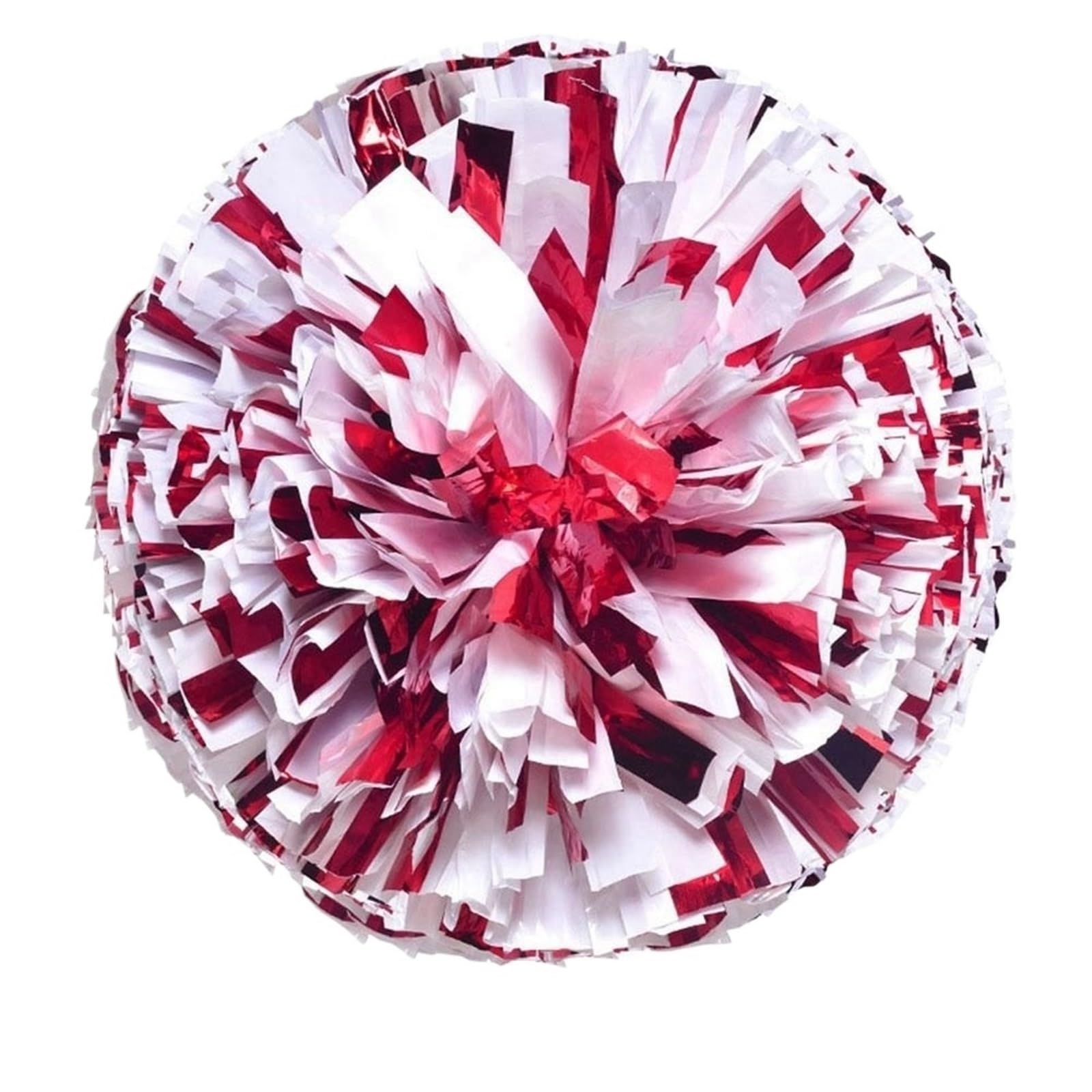 Flower Cheerleader Pom Poms Cheerleading Cheering Ball Club Sport Supplies Dance Party Decorator(Red-White)
