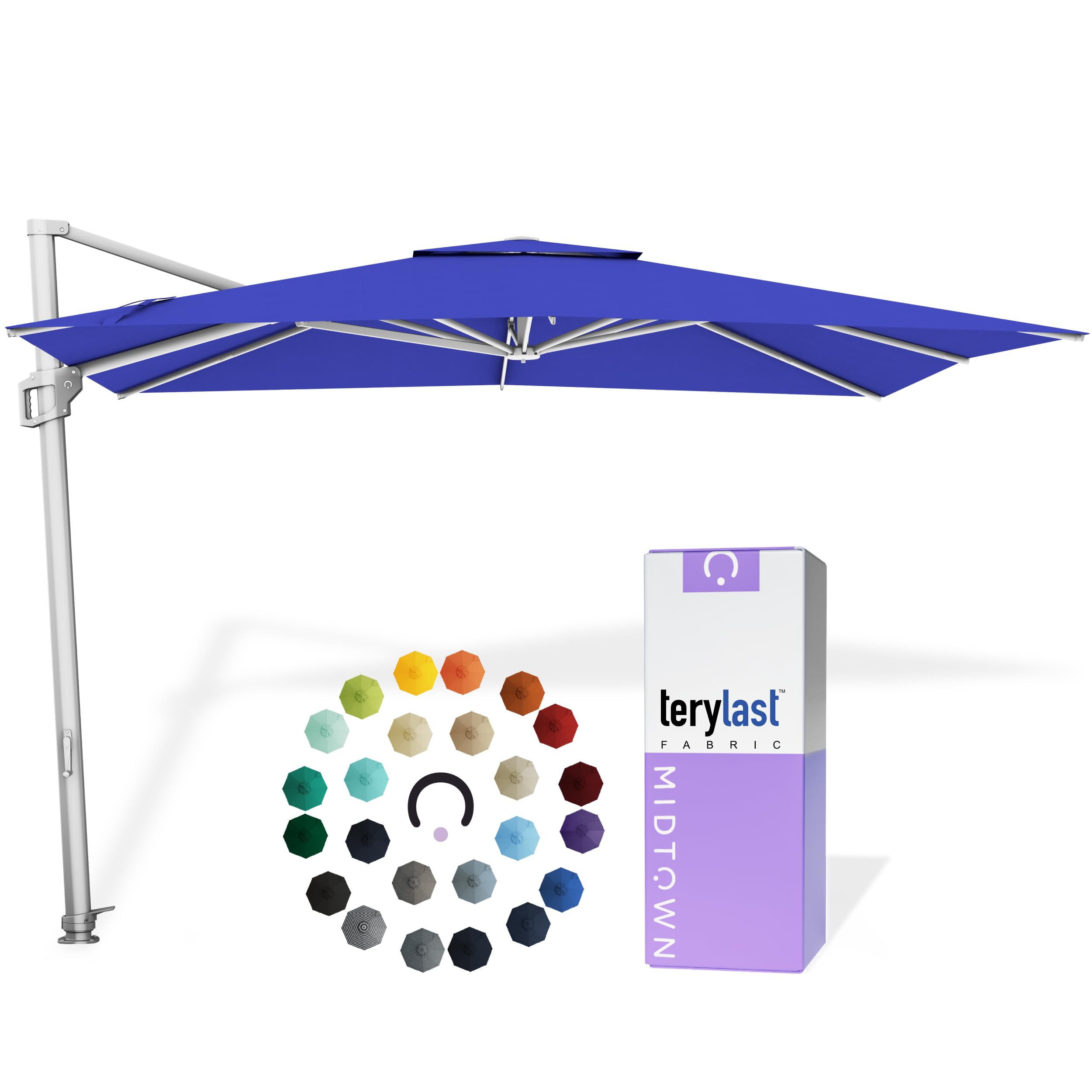 Midtown Umbrellas Grande Square - 9 x 9 Ft Cantilever Umbrella