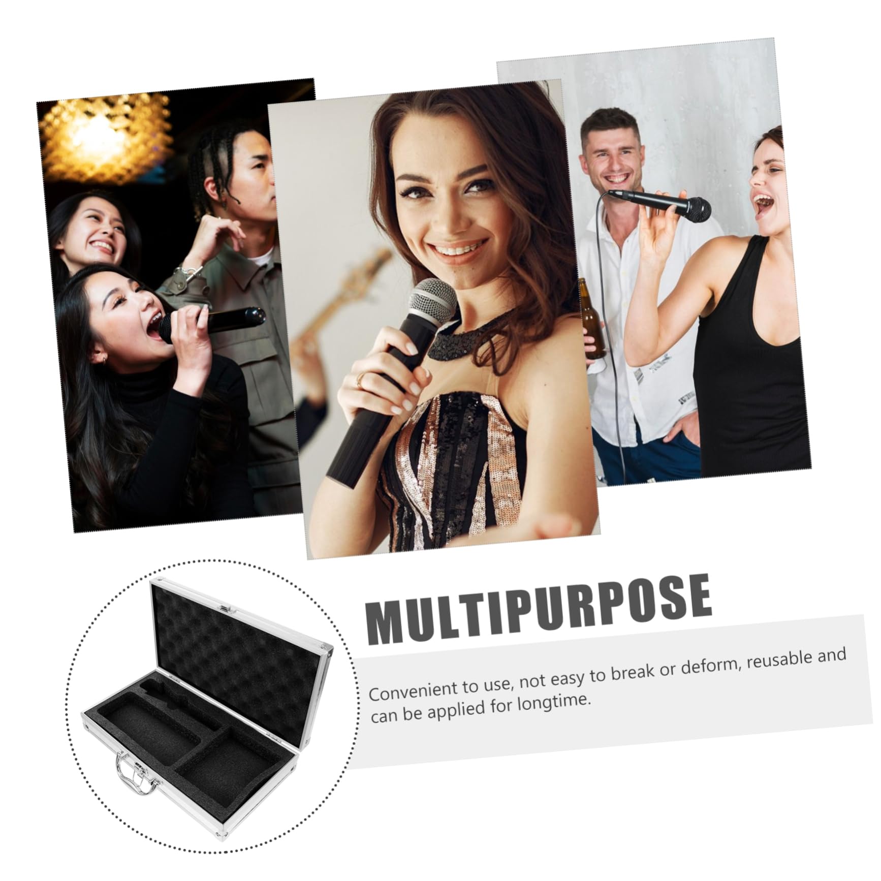 TOYANDONA Custodia Rigida in Lega di Alluminio Inserto in Spugna per Microfono Wireless e Scheda Audio, Riutilizzabile, Protezione da Urti e Cadute per Uso Outdoor