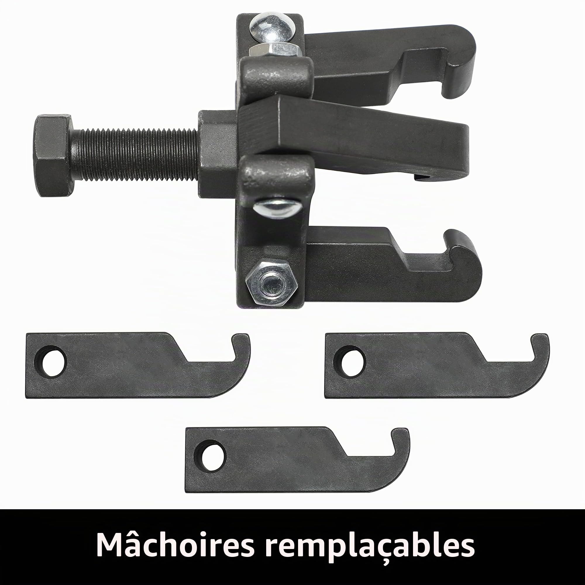 DPTOOL Outil d'équilibreur Harmonique Kit Extraction de poulie d'amortisseur Balancer compatible avec Ford, GM, Chrysler, Cadillac, Chevy Trucks, Mitsubishi, version améliorée Extracteur à 3 mâchoires