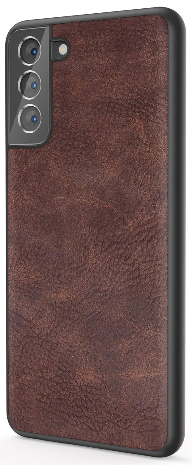 SALAWAT Galaxy S21 Plus Case, Slim PU Leather Vintage Shockproof Phone Case Cover Lightweight Soft TPU Bumper Hard PC Hybrid Protective Case for Samsung Galaxy S21 Plus 6.7inch 2021 (Dark Brown)