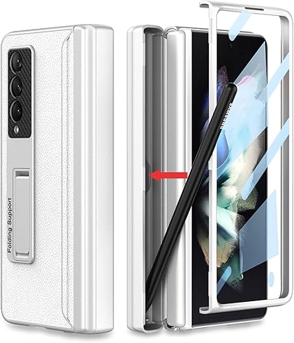 Miniatura 9 de ELEPIK Shield Series - Funda para Galaxy Z Fold 4 con protector de pantalla de vidrio templado integrado soporte cerrado para bolígrafo S evita que