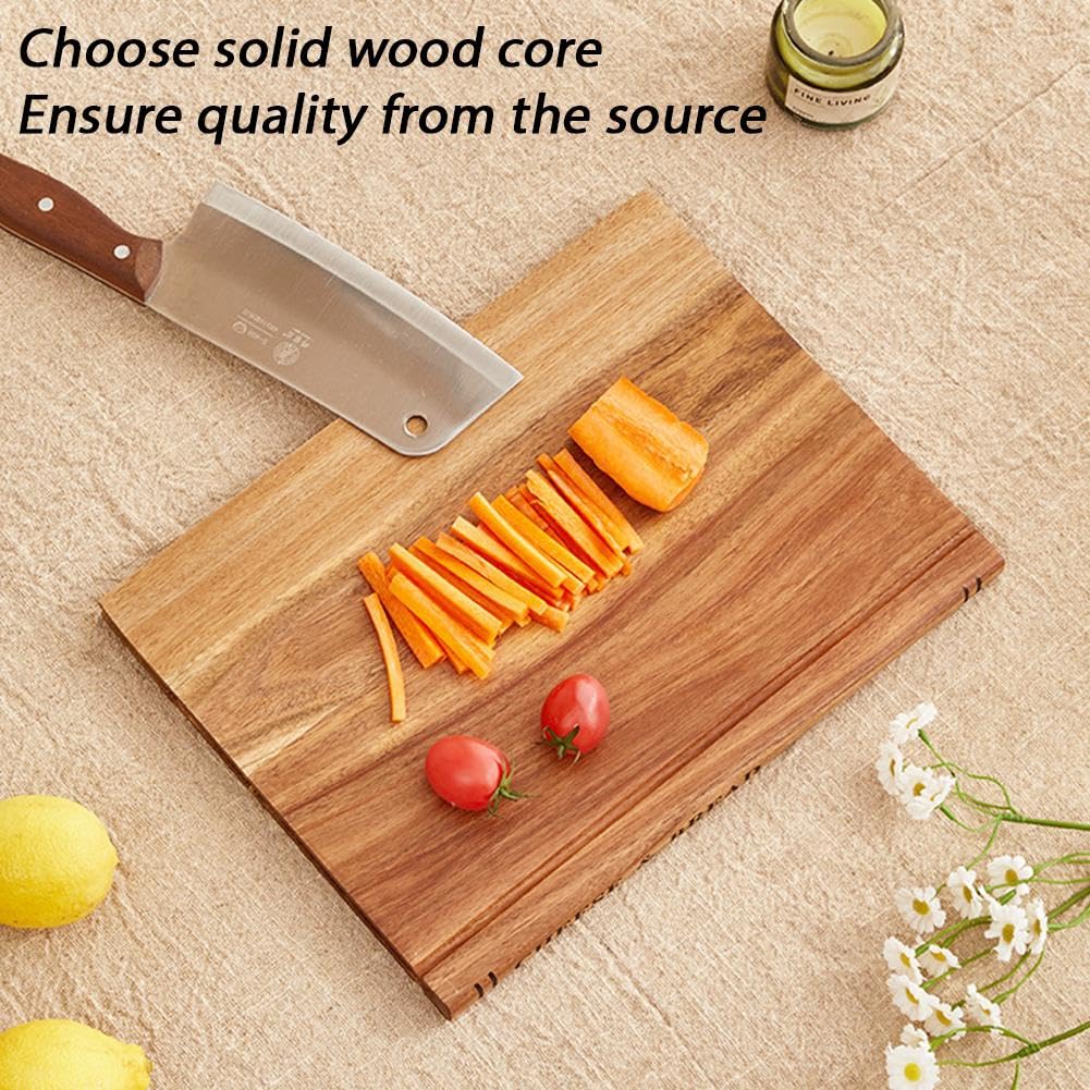 Buchschneidebretter Set, The Cutting Board Library, Book Shaped Design, Holz Schneidebretter & Holz Utensilien-Set, Dekorative Schneidebretter mit Ständer für Obst, Gemüse, Fleisch, Fisch, Brot