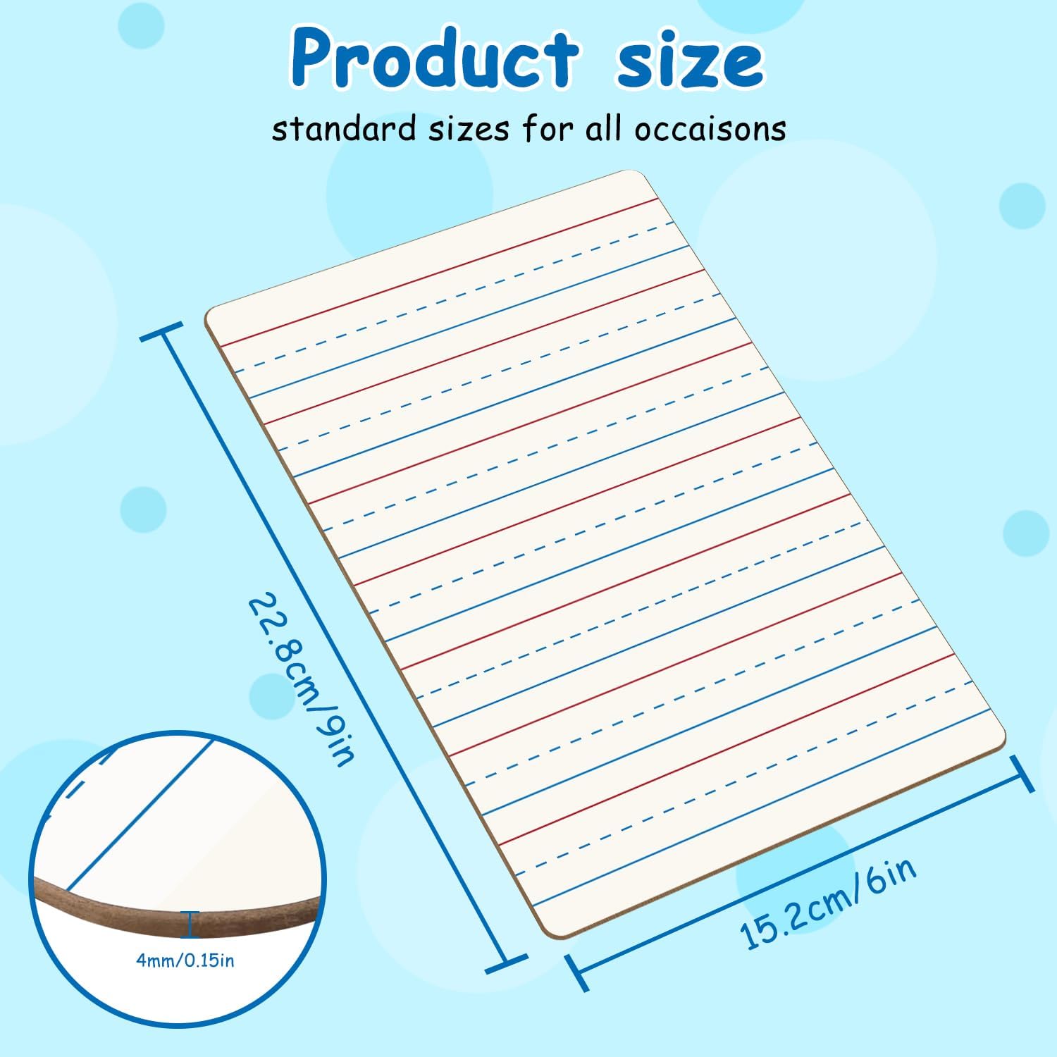 24-Pack Dry Erase Boards, Double-Sided Mini Whiteboards with Lines for Kids, Students, Teachers – 6"x9" Lined Whiteboards for Math & English Writing Practice, Classroom Essentials