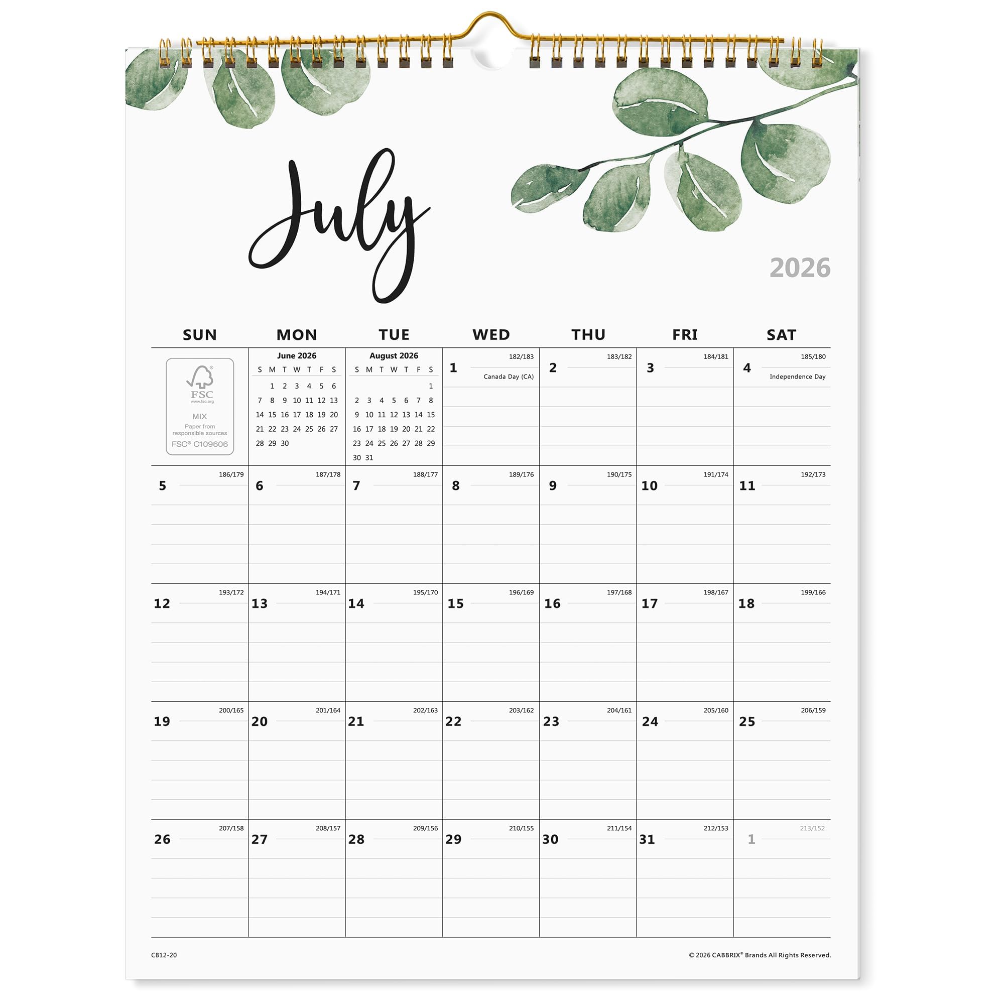 2023-2024 Monthly Wall Calendar, Runs from January 2023 to June 2024,12 x 15 Inches, Twin-Wire Binding, Perfect for Organizing & Planning