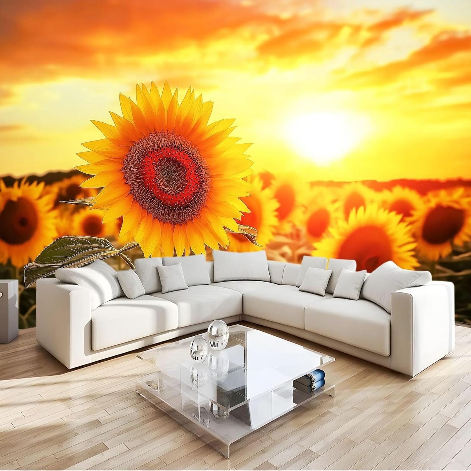 Papier peint photo soleil et tournesols pour illuminer votre salon et chambre