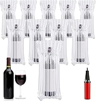Vista 10 de Bolsas de viaje de vino para botellas de vino de avión, bolsas protectoras de botellas de vino reutilizables negras con bomba infladora gratis, 10