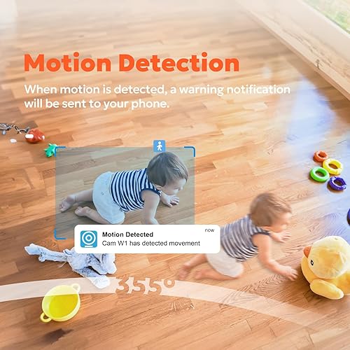 Miniatura 4 de owltron Cámara de seguridad panorámicainclinación para interiores 2K, cámara inteligente para seguridad en el hogar con detección de movimiento,