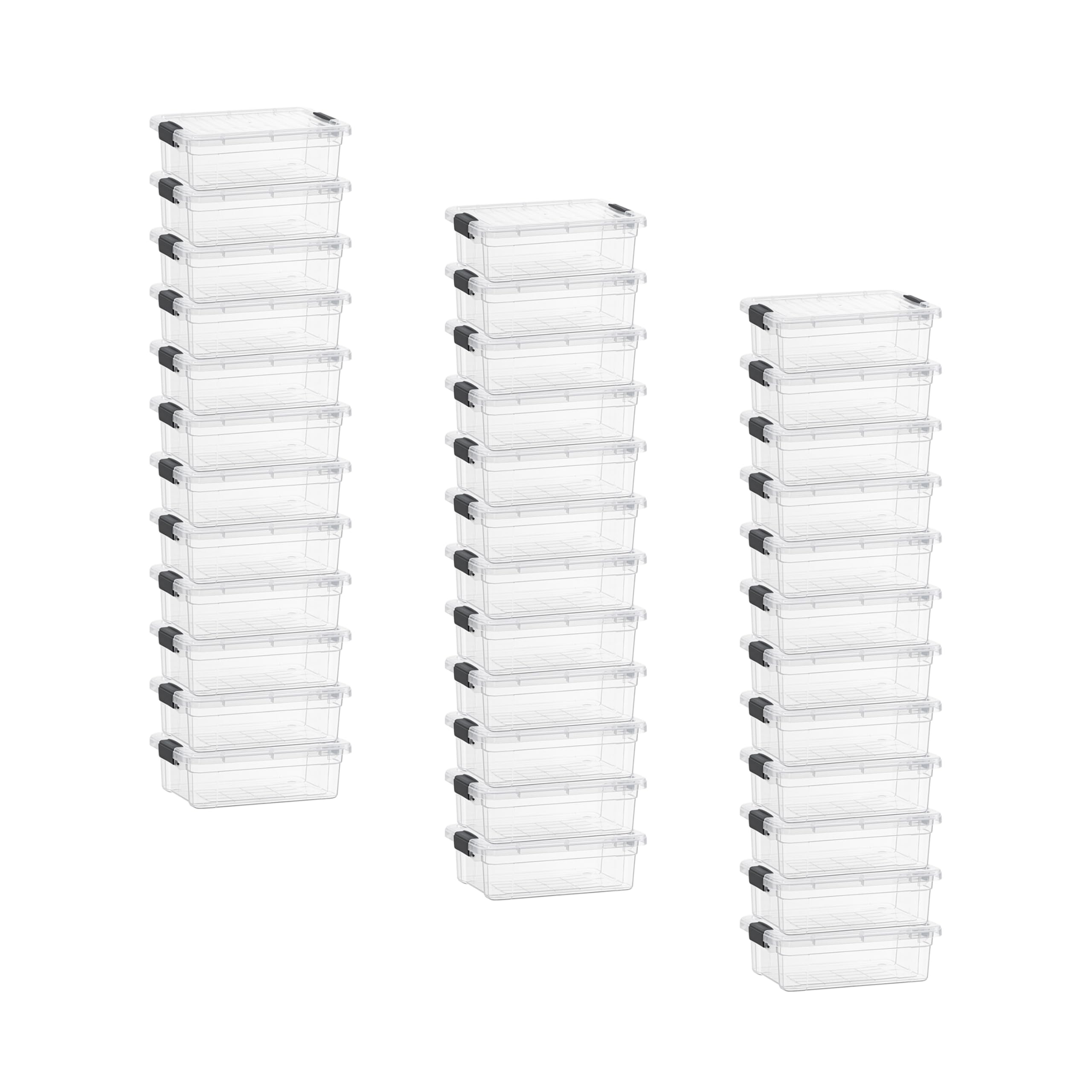 Superio 2.3 Quart Clear Plastic Storage Containers with Lids, Stackable Organizer Bins, BPA-Free Storage Boxes for Home, Office, Dorm &amp; Classroom, 36 Pack