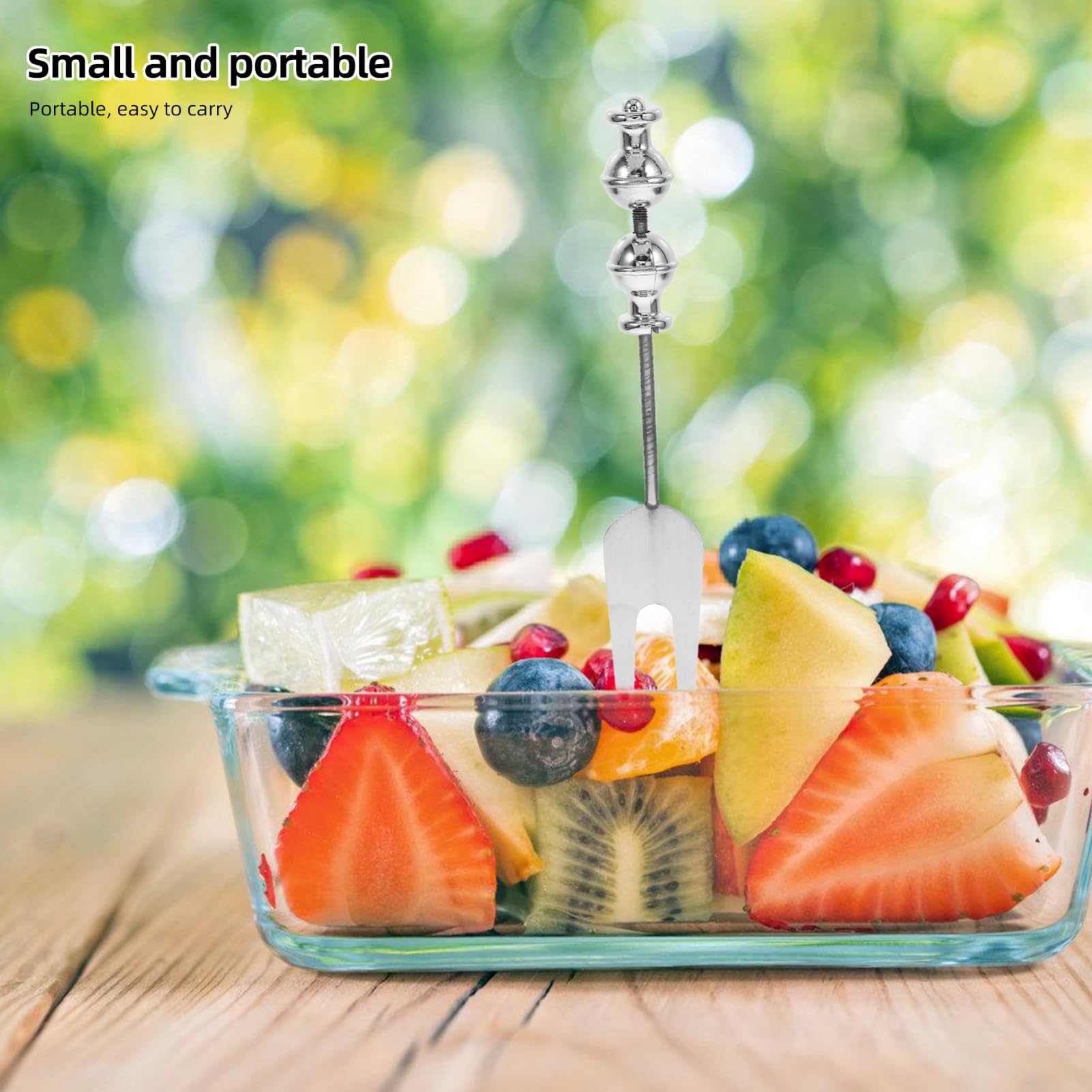 Cabilock Beadable Forks for Boys and Girls Fruit Tasting Forks Diy Silverware Household Tableware