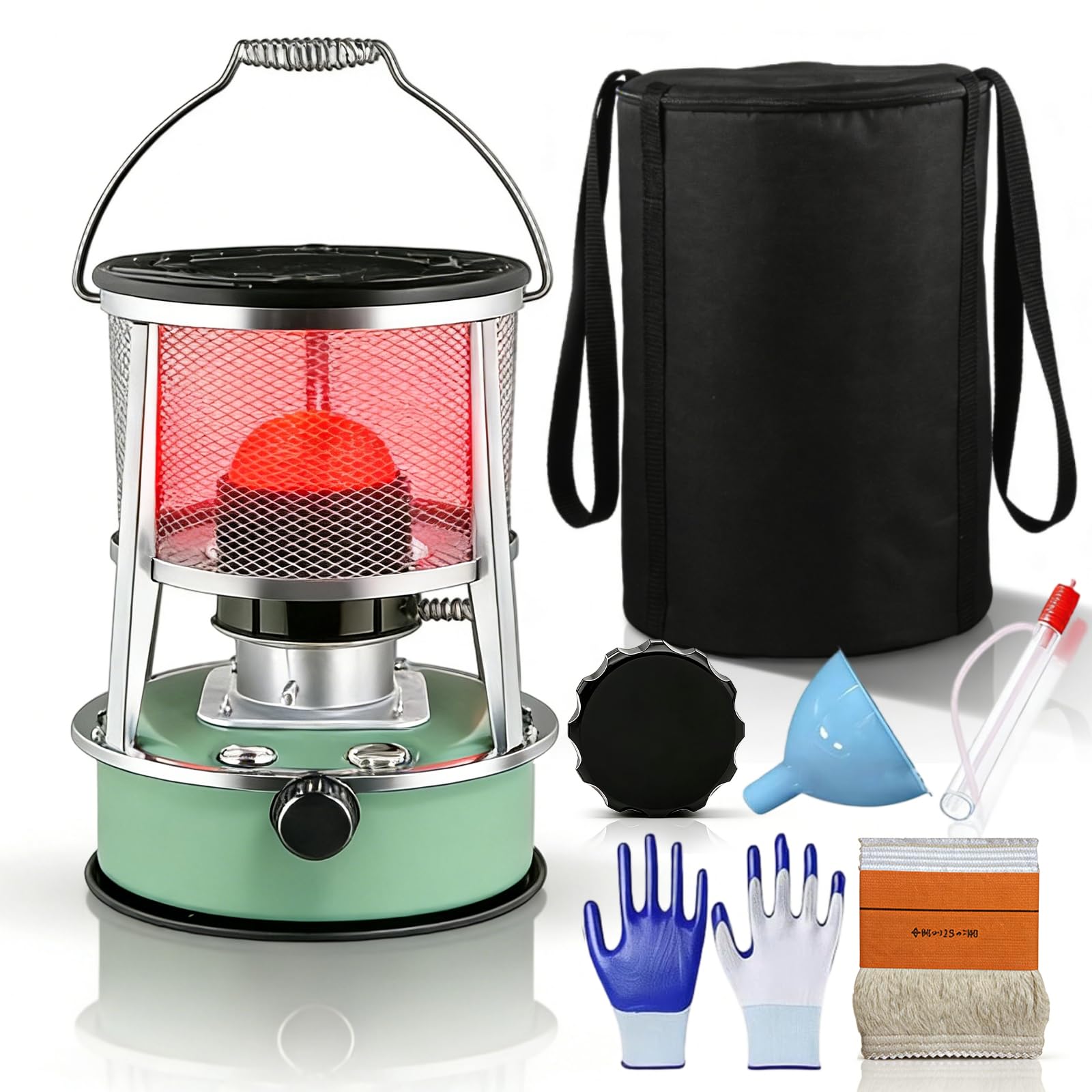 Kerosene Heaters for Indoor Use, 2 in 1 Portable Kerosene Heater & Stove, 9000 BTU Non Electric Heater for Large Rooms,18-21h Runtime, for Tents, Garage, Ice Fishing, Camping & Emergency Use (Black) — view 10