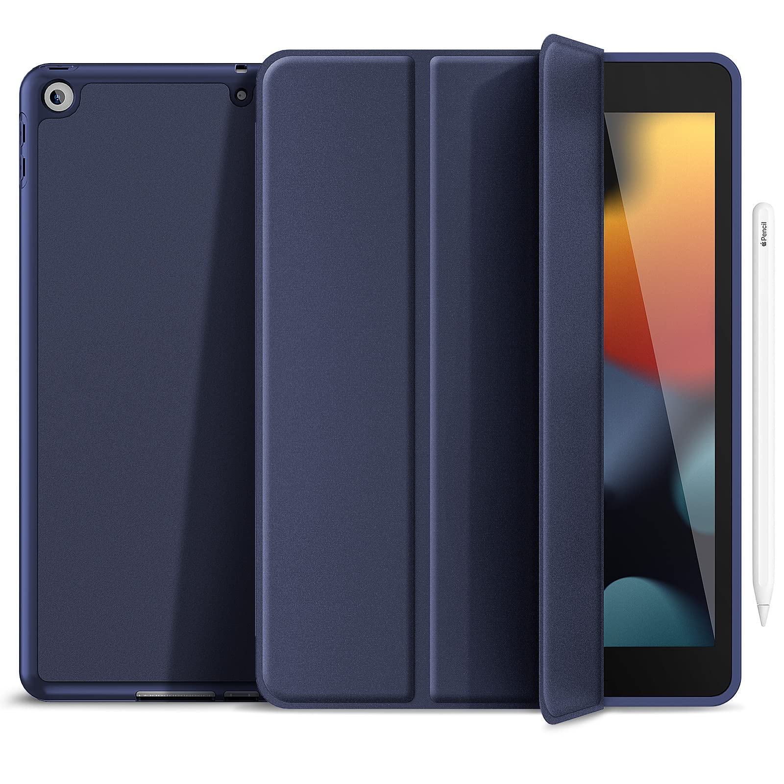 IPad 10,2 Zoll Hülle Mit Stifthalter – Schlankes Case Mit Auto Wake/Sleep & Standfunktion (für 2019-2021 Modelle)