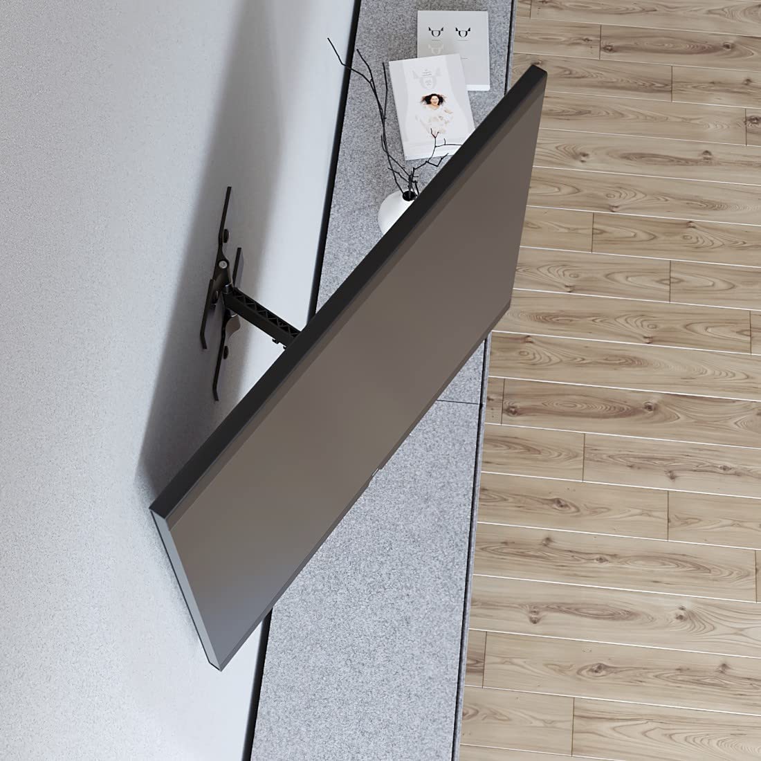 TV Wall Mount Swivel Tilting Extra Flat 48" to 25kg, black, Extra dünn - Image 3