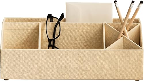 Miniatura 12 de Bigso Elisa - Organizador de escritorio de oficina duradero con 7 compartimentos para suministros de oficina y accesorios, 13.1 x 4.9 x 4.9 Lona