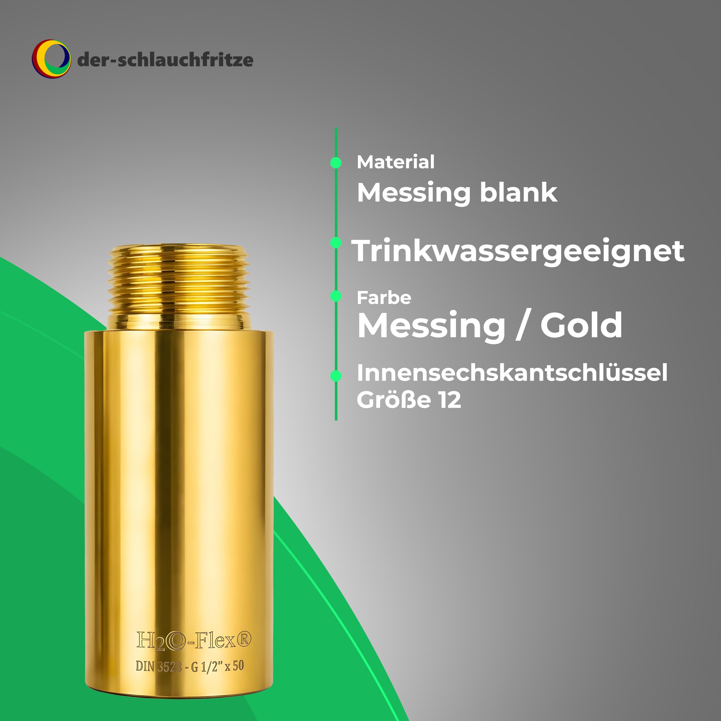Messing Kraanverlenging 80 Mm – 2 Stuks, 1 Inch IG X AG Voor Water & Verwarming (Goud)