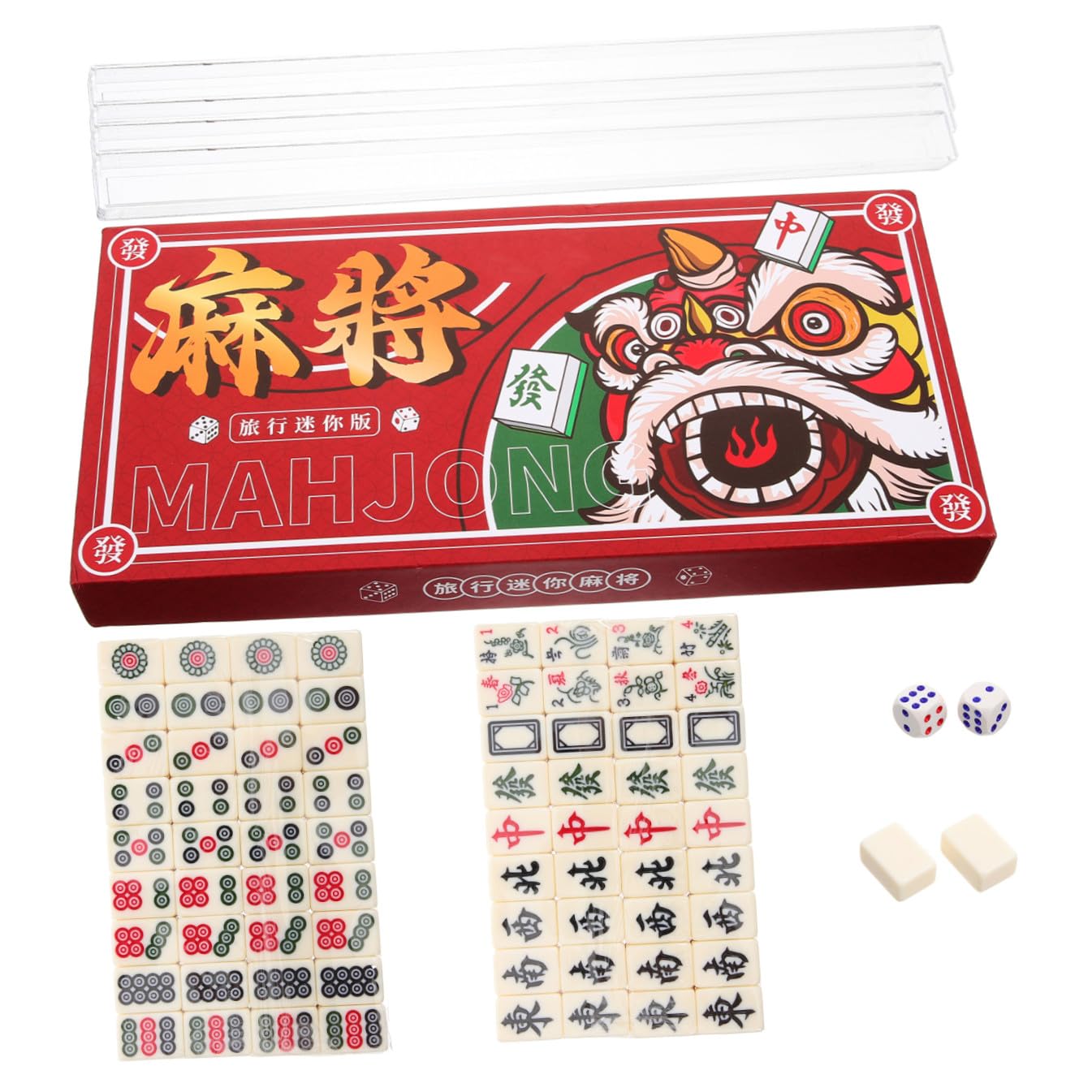BESPORTBLE Tragbares Mahjong Satz Kleiner Reisespiel 1 Satz für Zuhause