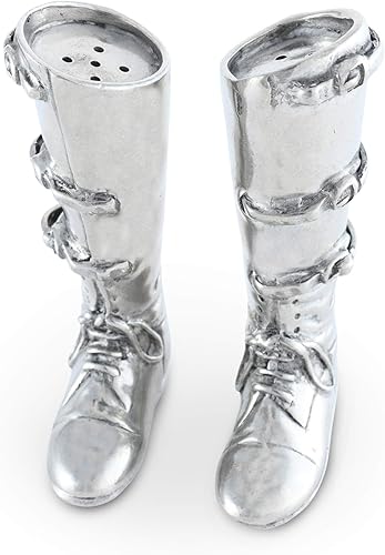 Miniatura 3 de Vagabond House Juego de salero y pimentero ecuestre, juego de salero y pimienta, estilo polo de metal de peltre, regalo, 3.75 pulgadas de alto