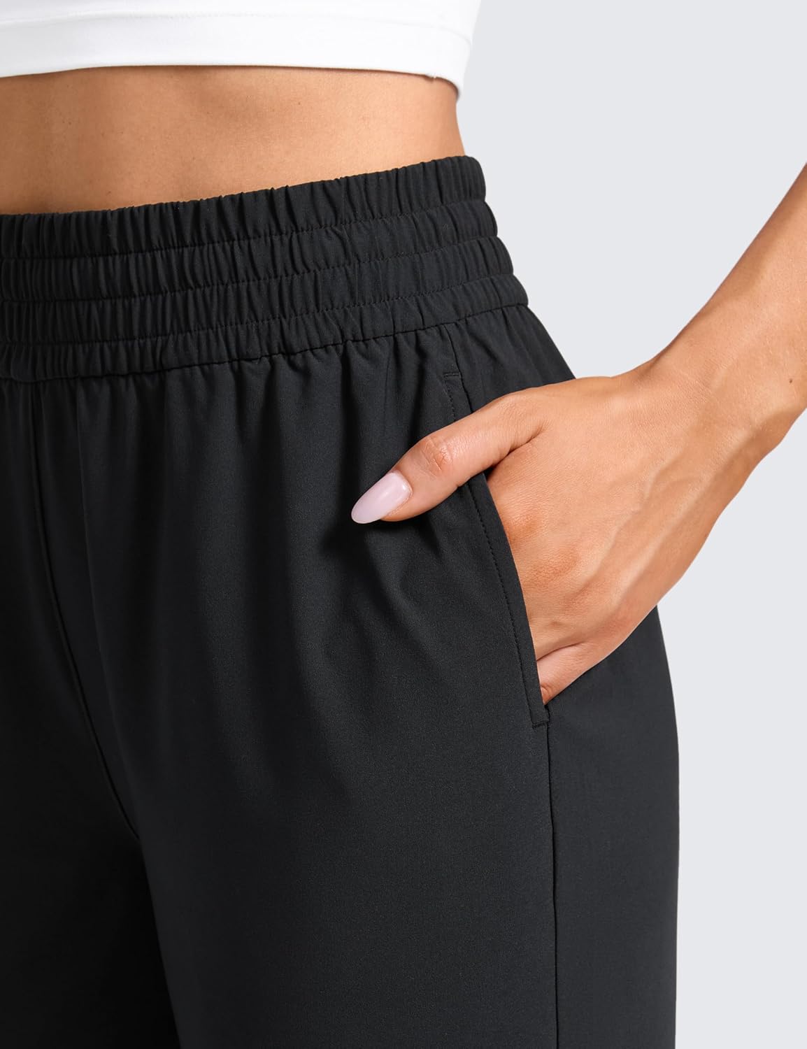CRZ YOGA Lightweight Drapey Flared Capri Pants for Women 23" - Flowy Casual Travel Work with Pockets Summer
