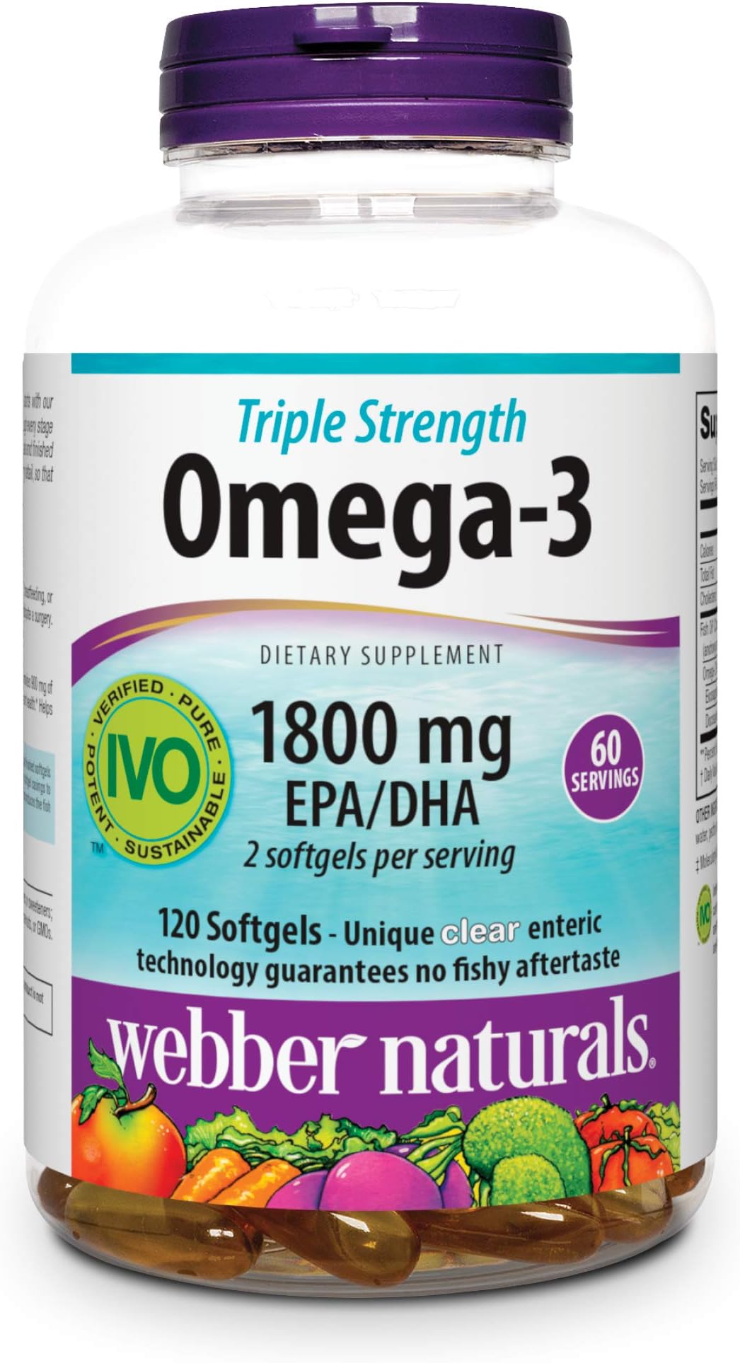 ber Naturals Triple Strength Omega3 900mg 200 softgels x 2(2 Bottles) Health
