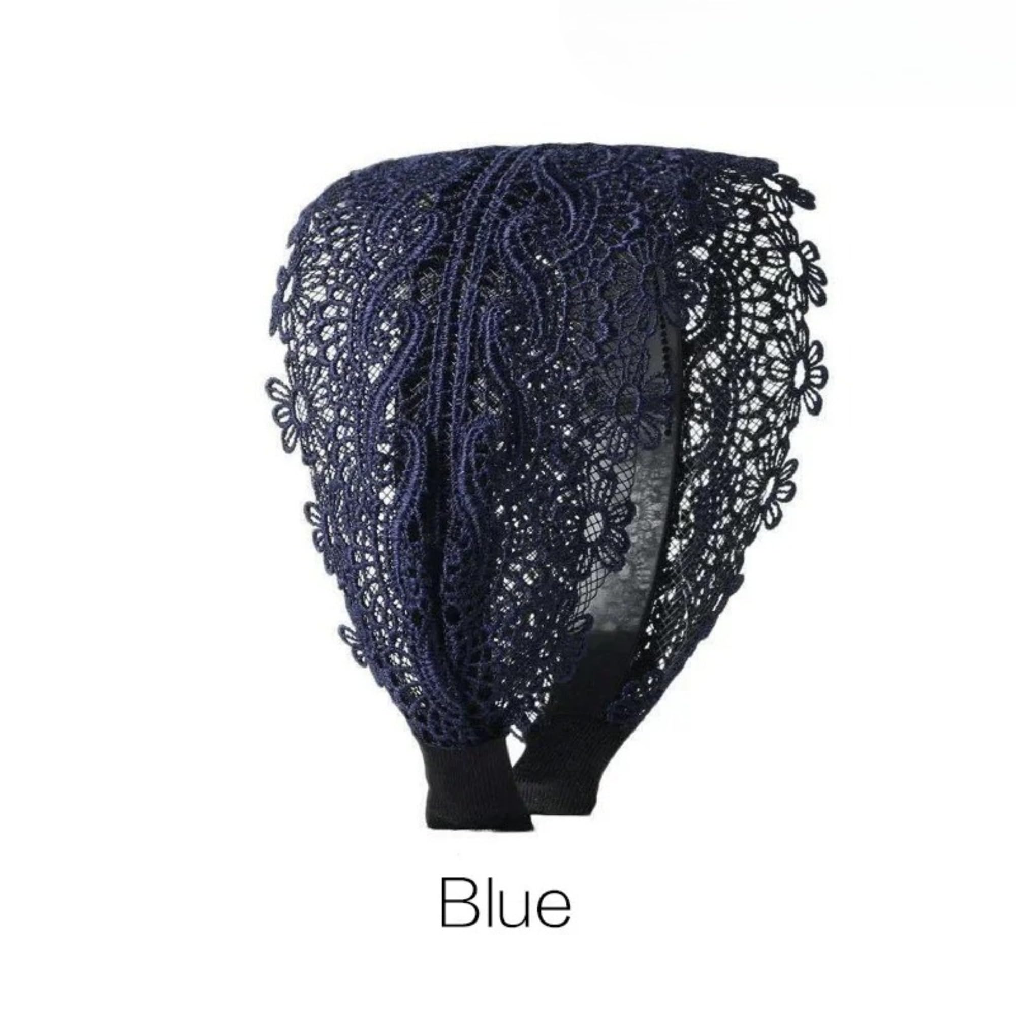 Lace Flower Headband, Cloth Hair Band with Wave Pattern and Side Accent for Everyday Outfits and Party Styling