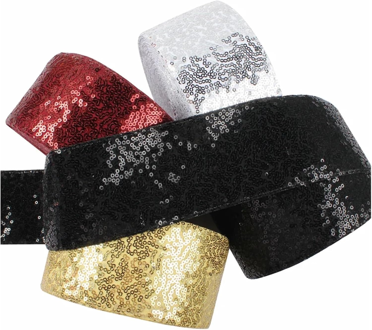 5Yards Flat Sequin Ribbon 75mm 3inch Packing for Hairbows DIY Craft Materials Handmade(Color 2)