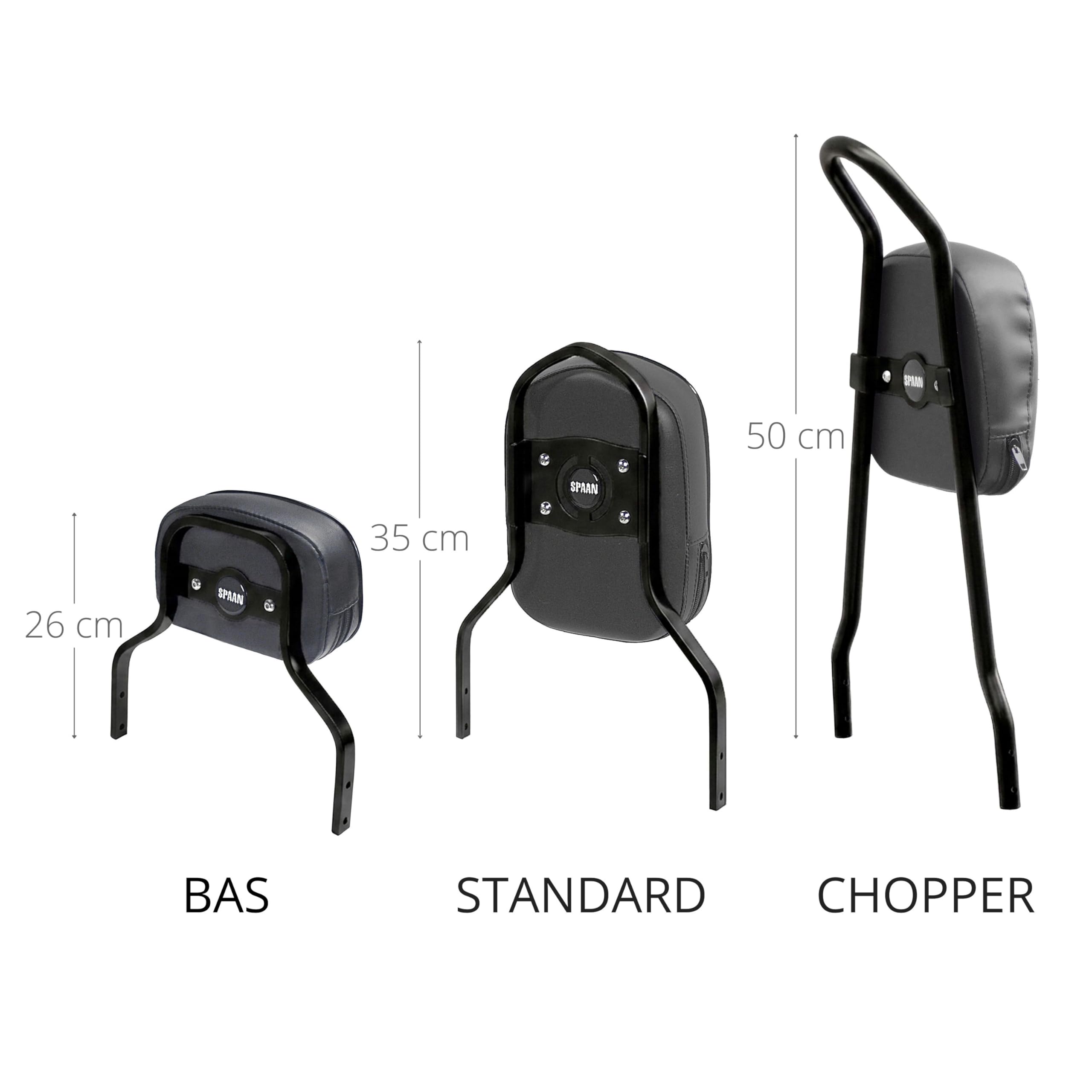 Spaan - Sissy Bar Pilote compatible avec KAWASAKI VULCAN S 650, Format Bas, Sans Porte Paquet, Noir
